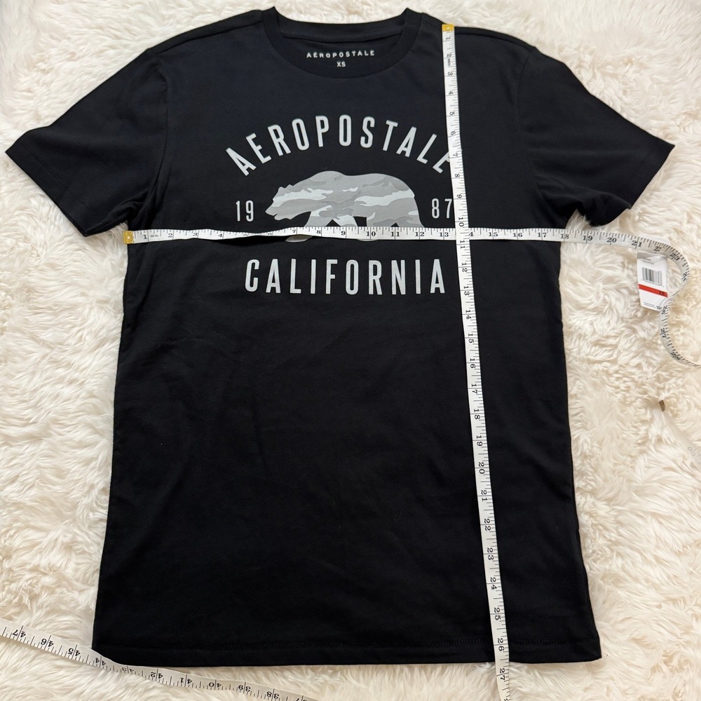 Aeropostale Mens California Bear Graphic T-Shirt Black XS Camo Logo 1987 Tee - Picture 5 of 6